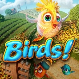 Birds! animated bird slot with field background